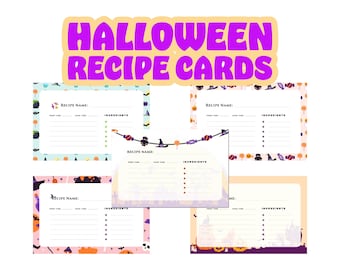 Spooky Treats Recipe Cards - Editable Halloween 4x6 Printable Set