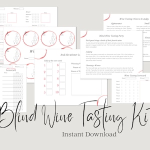 Blind Wine Tasting Kit - Printable Party Game for Any Occasion!
