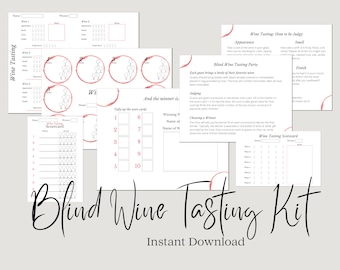 Blind Wine Tasting Kit - Printable Party Game for Any Occasion!