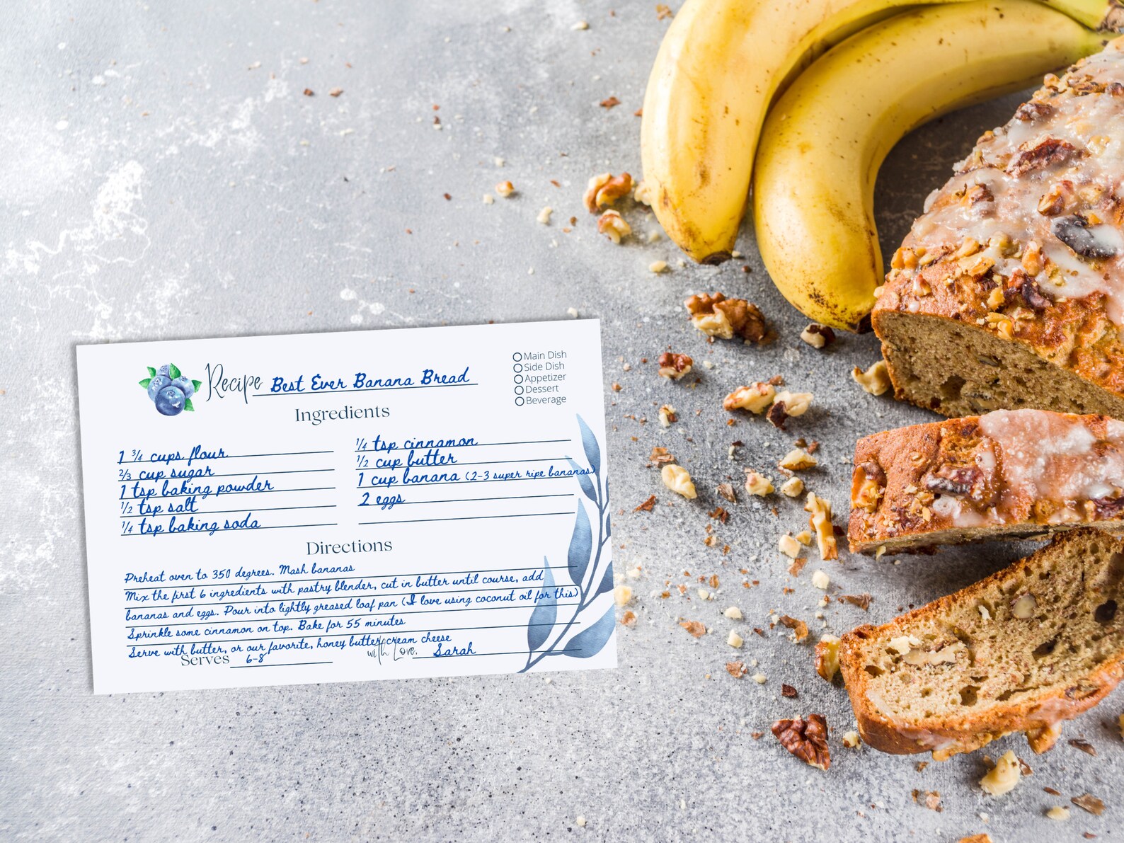 Bride-to-be Blue Recipe Card Instant Download Printable for Bridal ...