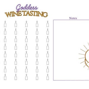 Goddess Wine Tasting Score Card - Printable & Fillable