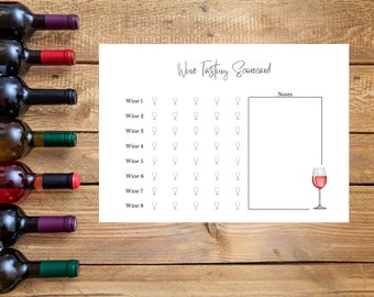 Wine Tasting Scorecard Instant Download