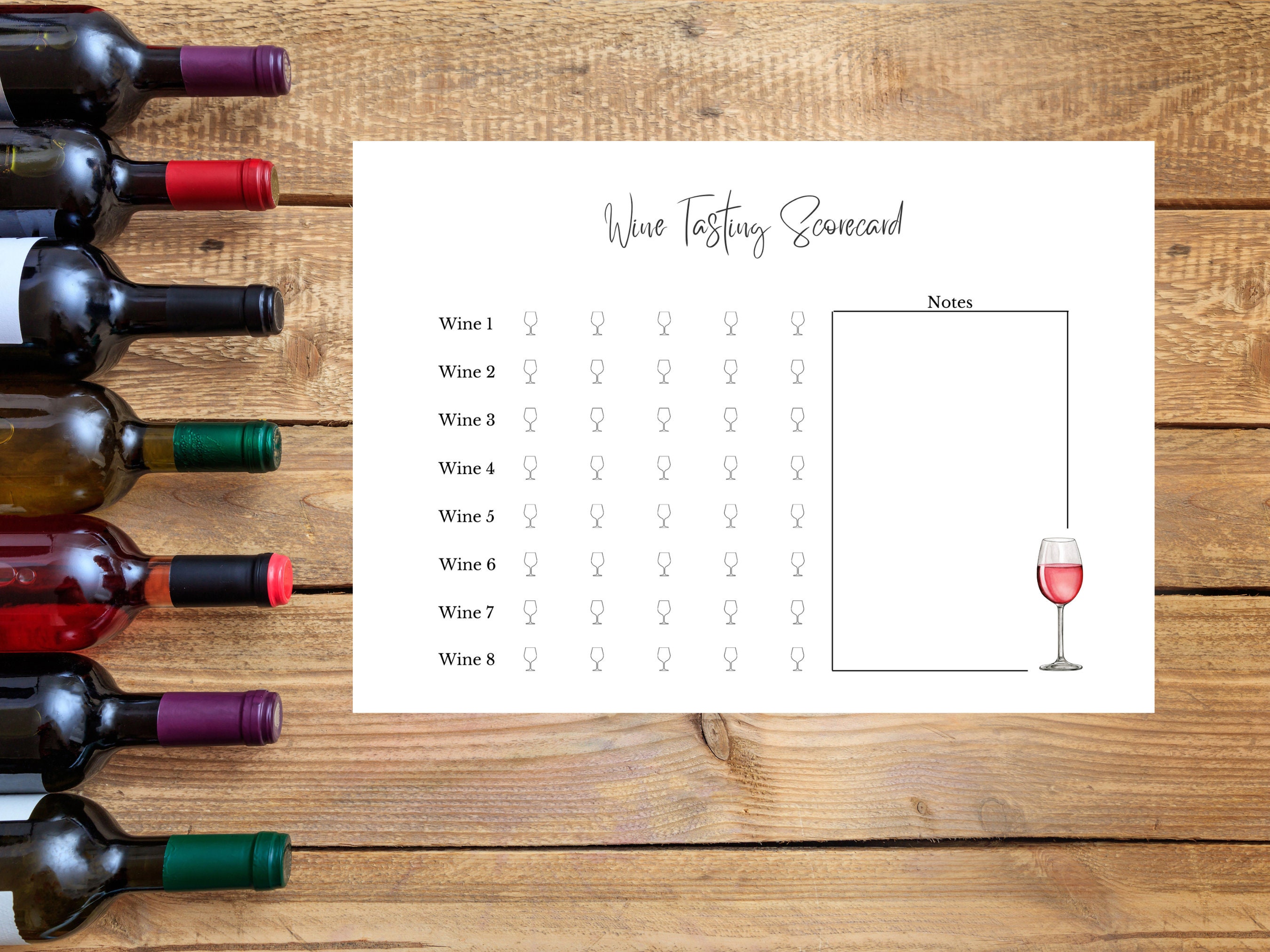 Wine Tasting Scorecard Instant Download - Etsy