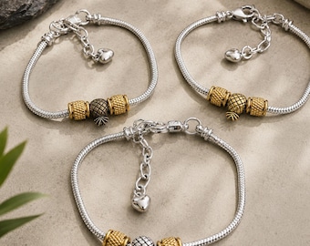 Discreet Swingers Bracelet for Guys, Large Size 8 Inch, Upside Down Pineapple Symbol, Men's Swinger Jewelry