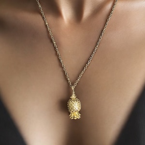 Swingers jewelry Upside down pineapple Adult party Swinger symbol pineapple necklace Custom size  GOLD tone pineapple pendant necklace