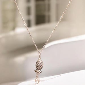 Swinger Discreet jewelry Upside down pineapple silver necklace dripping pearls Adult party wear Swinger symbol Hot wife Birthday Christmas