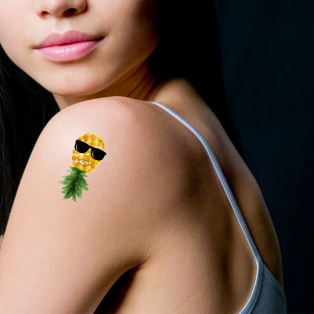 Swingers Lifestyle Upside Down Pineapple Temporary Tattoo image picture