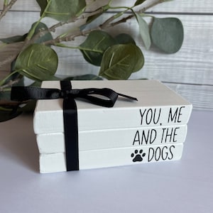 Wooden Book Stack, Home Decor, Wooden Decorations, Wood Stacks, Gifts For Pet Lovers
