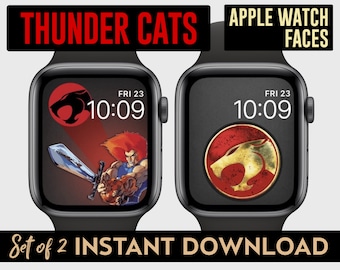 2Er Set Thundercats Apple Watch Faces Wallpapers | Löwe-o mit seinem Schwert und dem Thundercats Symbol