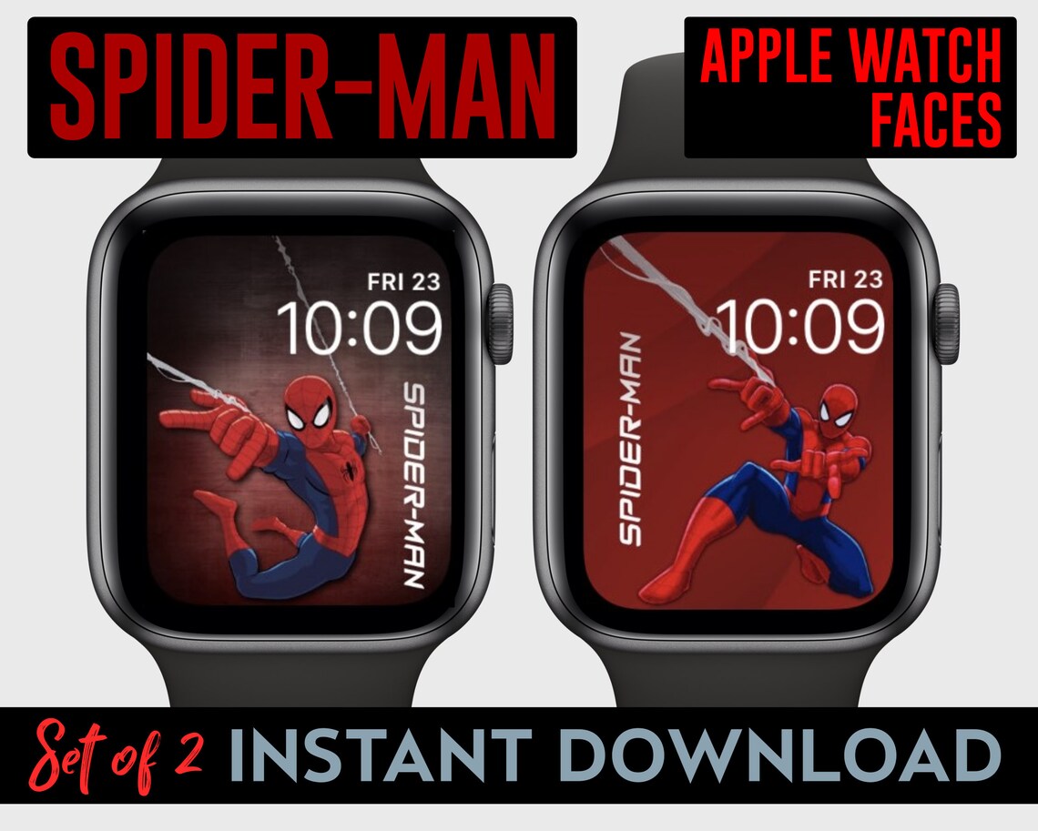 Set of 2 Spider-man in Action Apple Watch Faces Wallpapers | Etsy