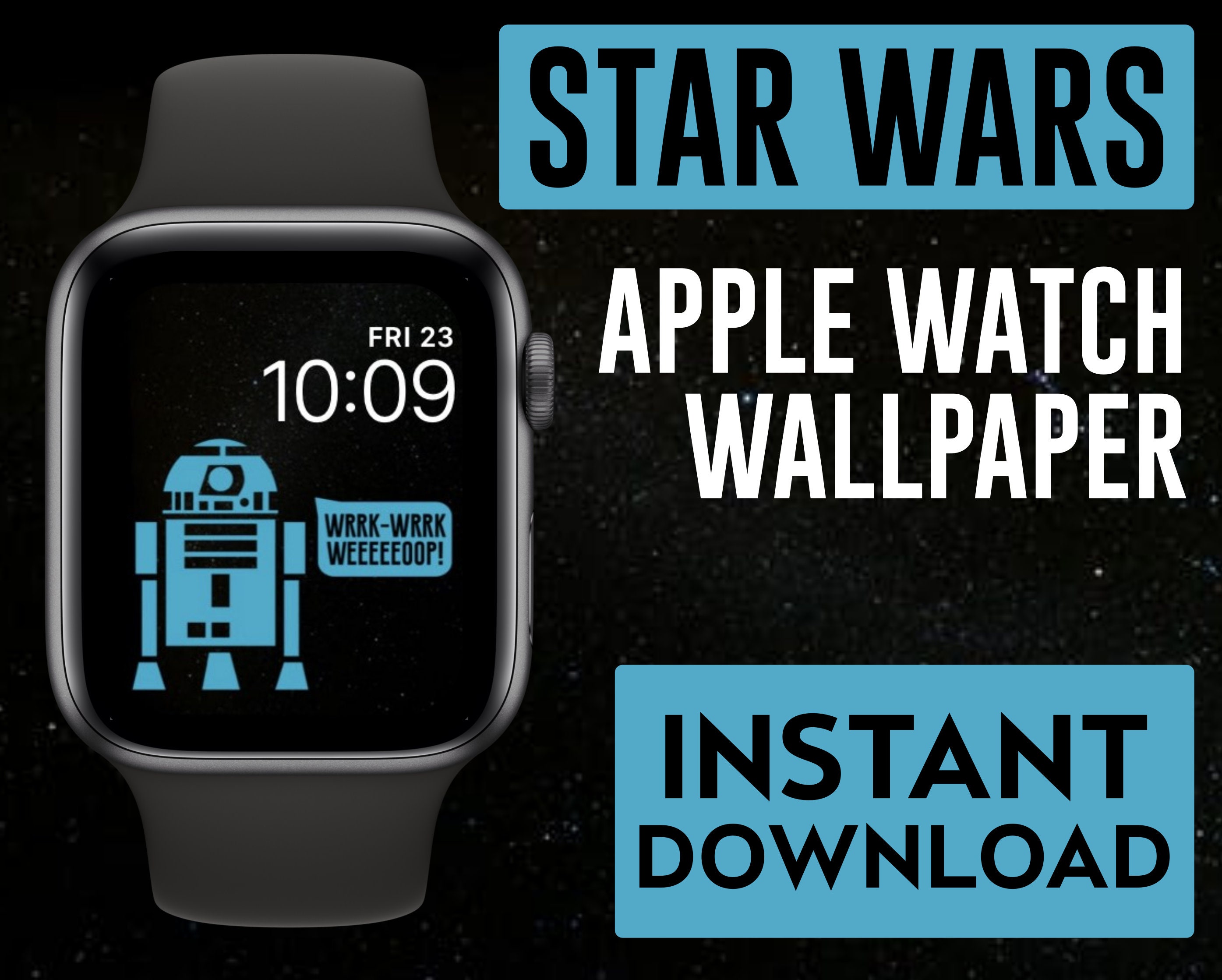 Star Wars R2 D2 Sci Fi Apple Watch Wallpaper Face Etsy
