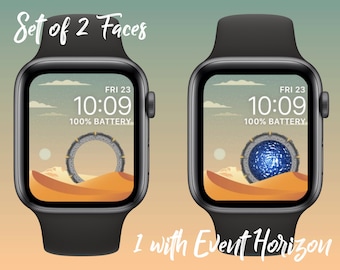 Set of 2 Stargate Apple Watch Faces Wallpapers | Fits all Apple Watches