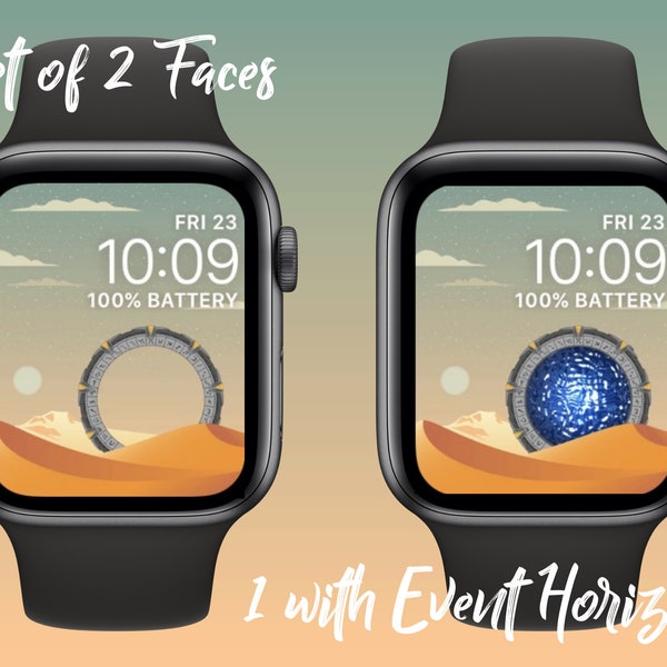 Set of 2 Stargate Apple Watch Faces Wallpapers | Fits all Apple Watches