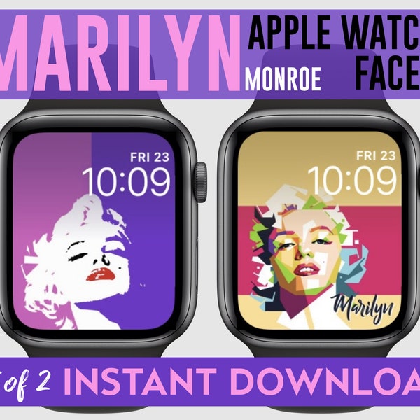 Set of 2 Marilyn Monroe Themed Apple Watch Faces by Valo Creations | American actress, model, and singer!