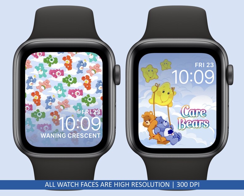 Set of 3 Care Bears Apple Watch Faces Wallpapers | Cheer Bear, Grumpy Bear, Tenderheart, Good Luck Bear & more! image 2