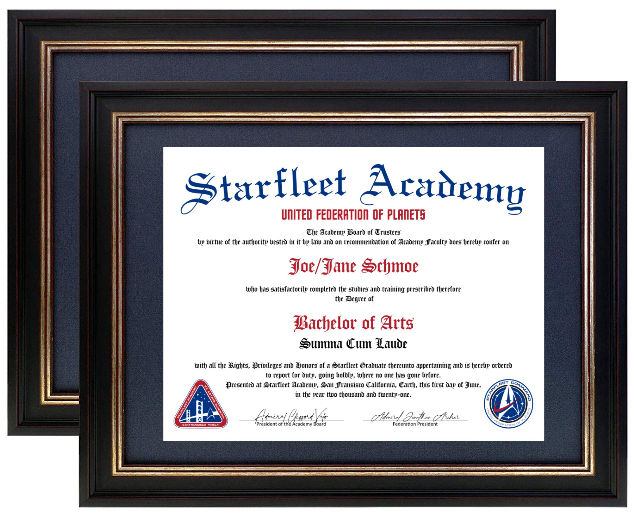 Star Trek Starfleet Academy Diploma / Digital Art Print por Etsy