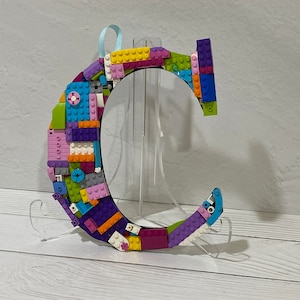 READY TO SHIP- Letter C- Building Brick Monogram , Building Blocks Initial, Colorful Brick Letter Wall Art