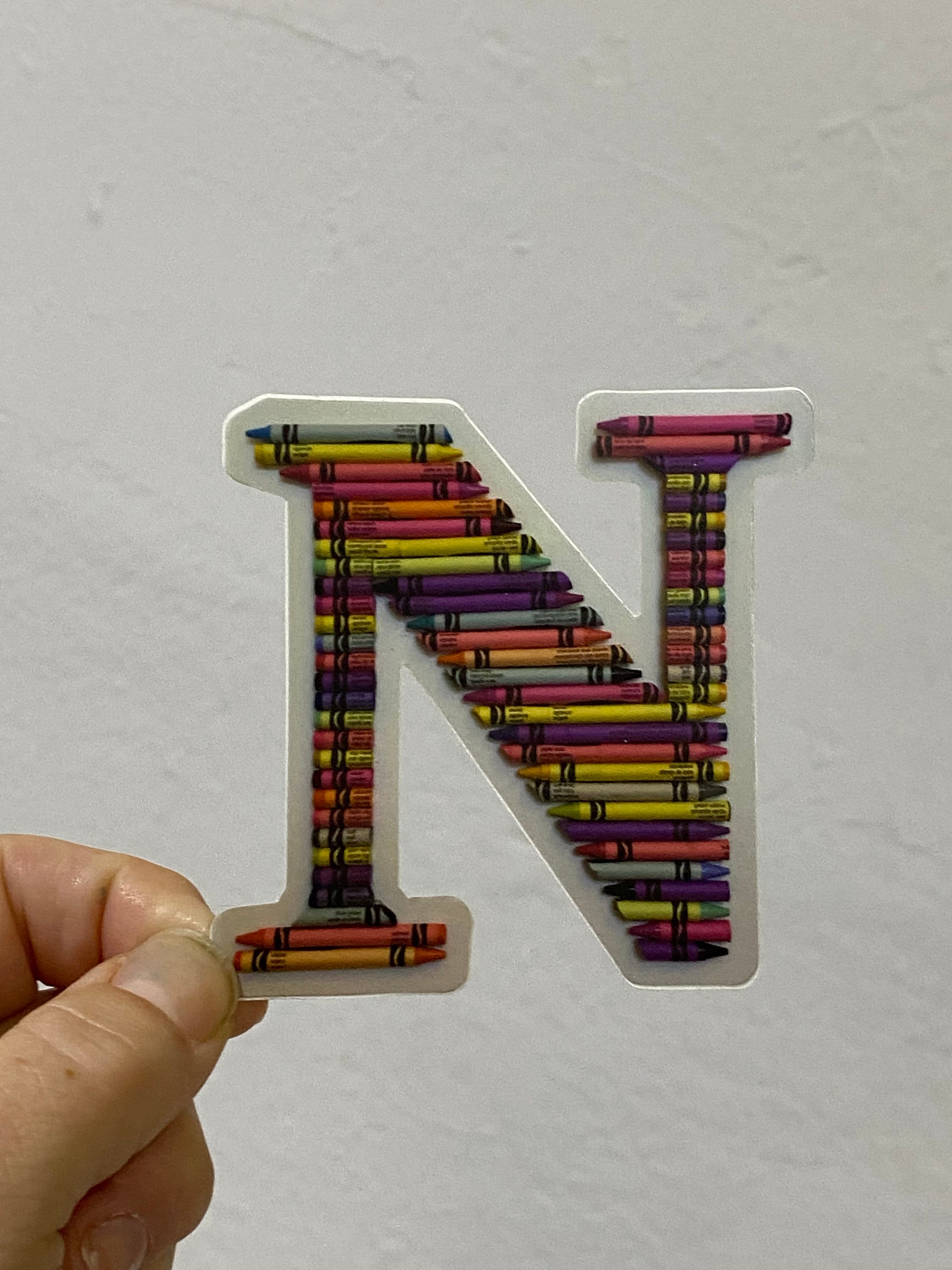 Sticker N Letter Letter N, Alphabet Letter Vinyl Decal, Cute Sticker, Crayon Monogram ...