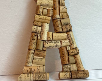 Letter A / Wine Cork Letter / Wine Gift / Wine Cork Monogram / Wine hostess gift / personalized holiday gift - Ready to Ship