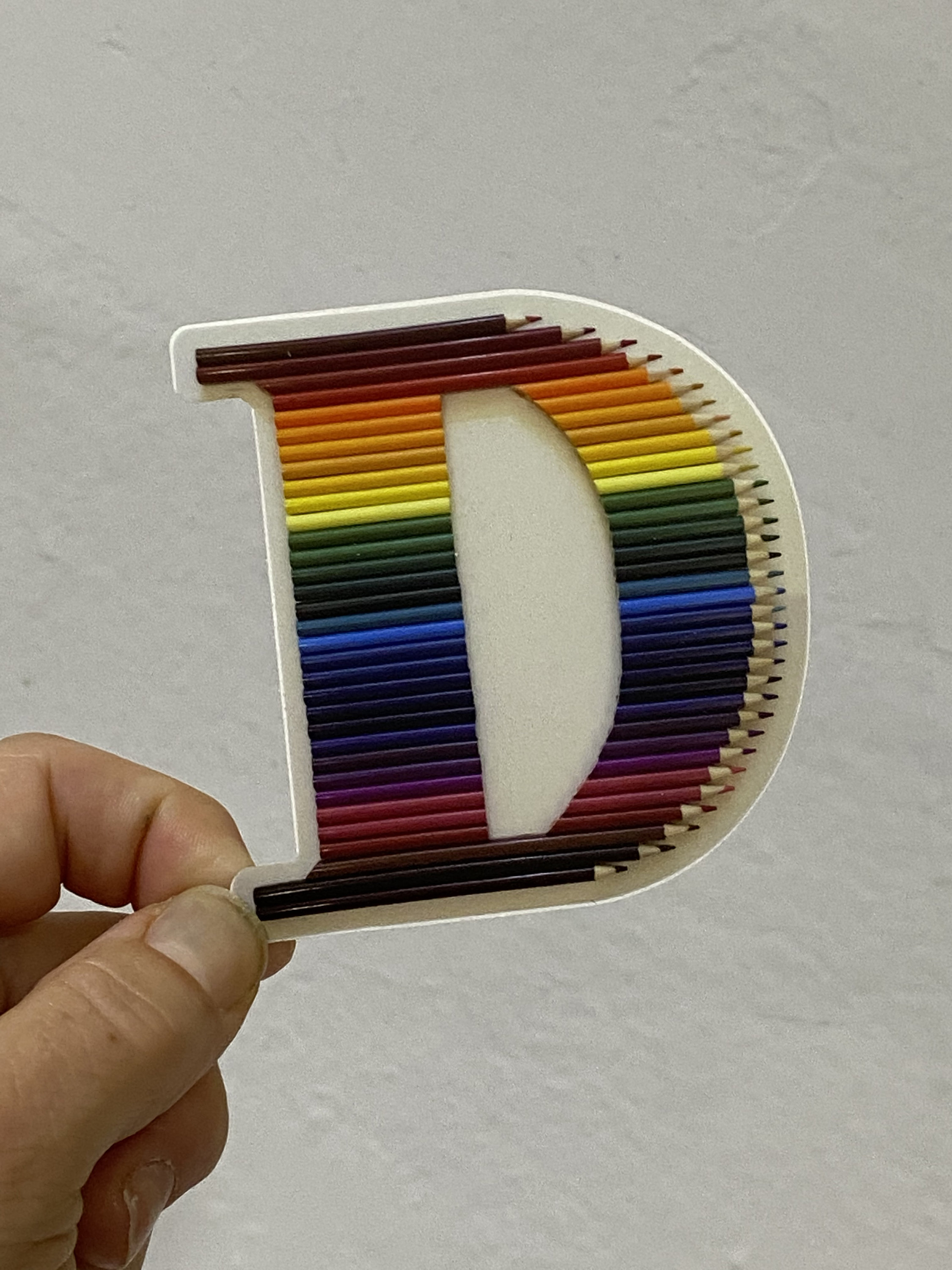 Letter D, Alphabet Letter Vinyl Decal / Cute Sticker / Crayon Monogram ...