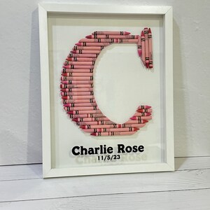 Custom Crayon Monogram, Baby Gift, Personalized Crayon Letter, Pastel colors, Baby Girl Nursery Decor, Handmade image 2