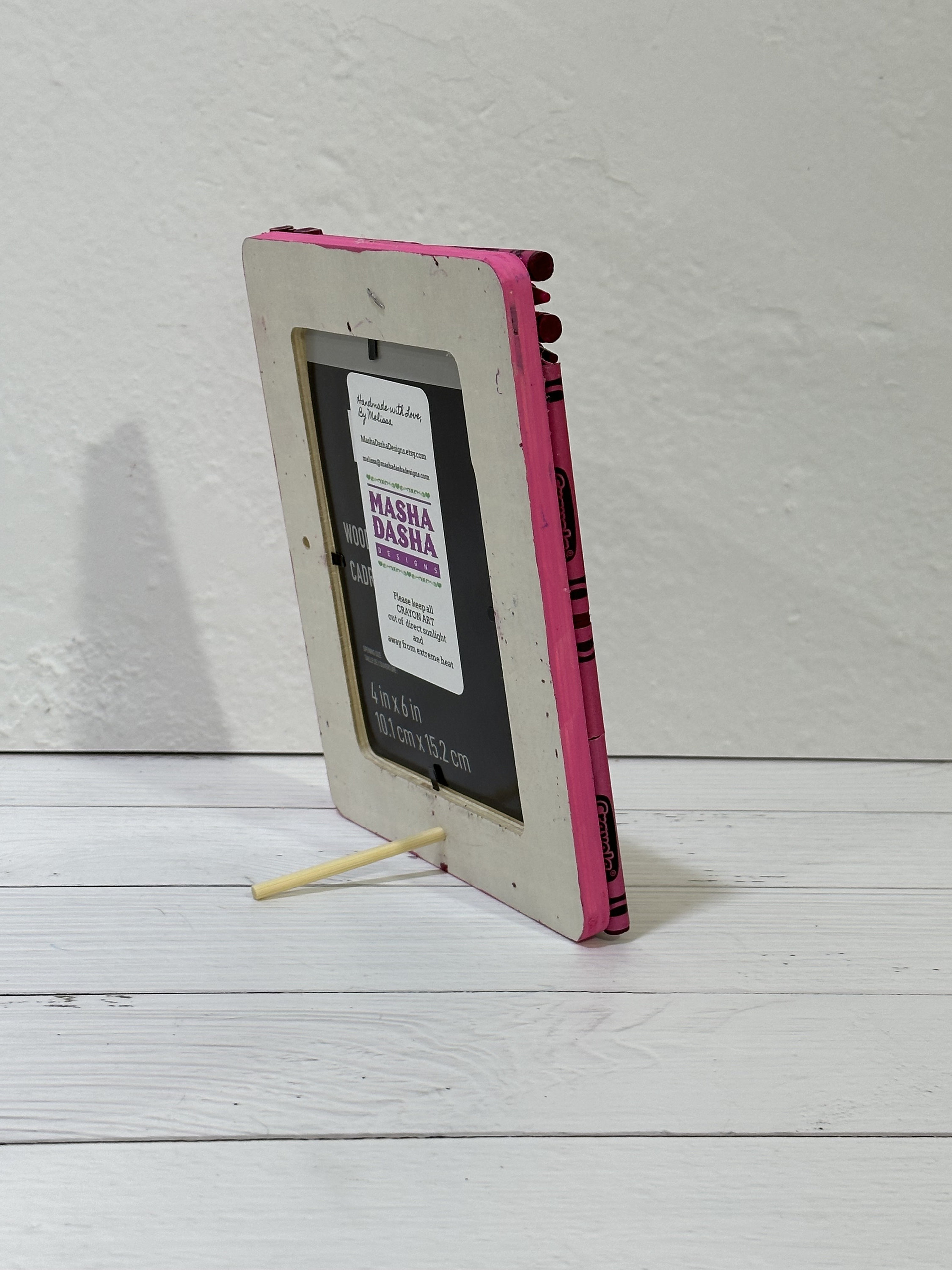Cut Crayon Picture Frame, Dark Red Crayons Photo Frame