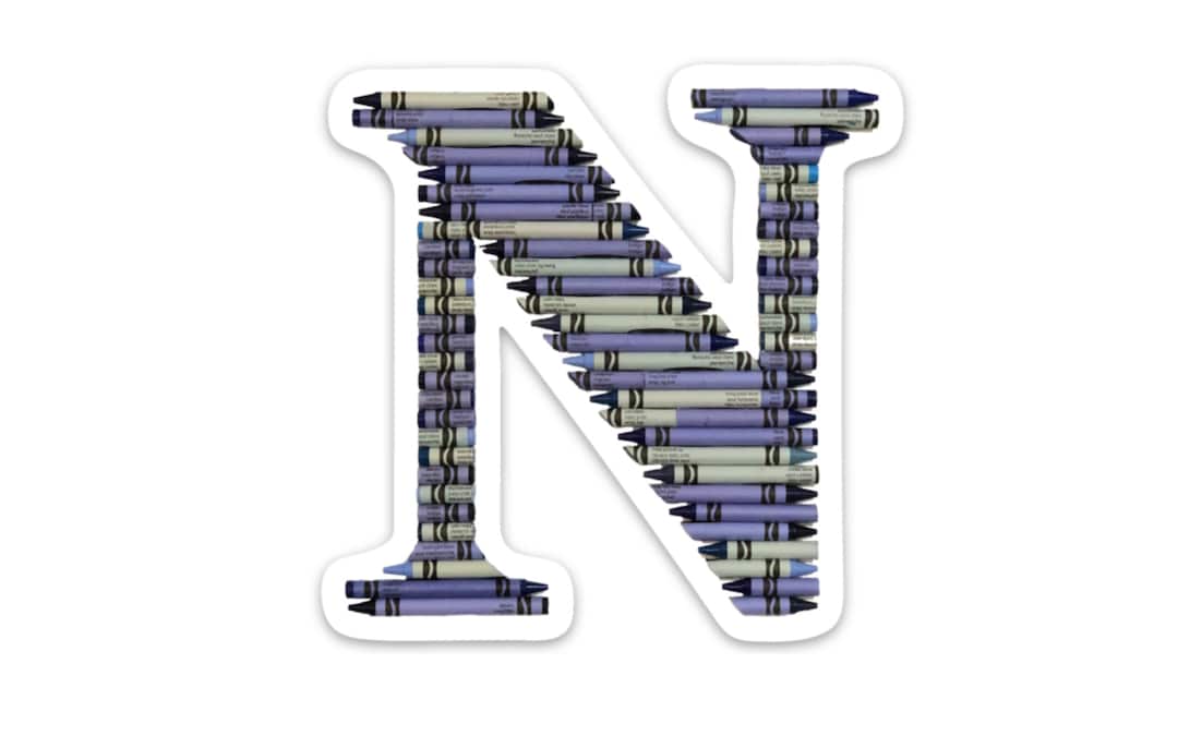 Sticker N Letter Letter N, Alphabet Letter Vinyl Decal, Cute Sticker, Crayon Monogram ...