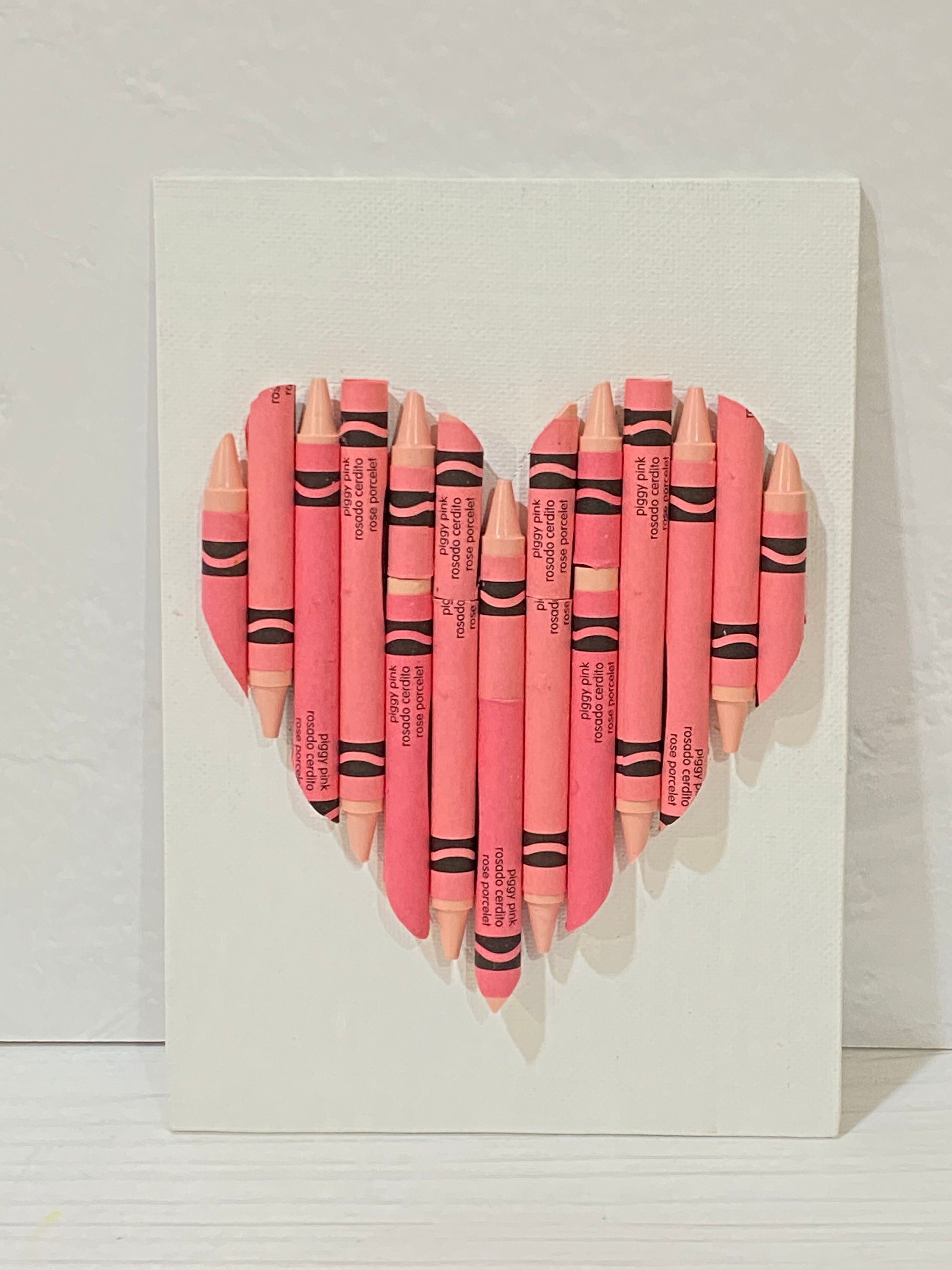 Cut Crayon Heart MINI 5x7, Framed or Unframed Wall Art, Custom Baby Gift,  Personalized Crayon Hearts, PINK and PURPLE 
