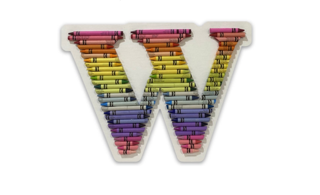 Letter W, Alphabet Letter Vinyl Decal / Cute Sticker / Crayon Monogram ...