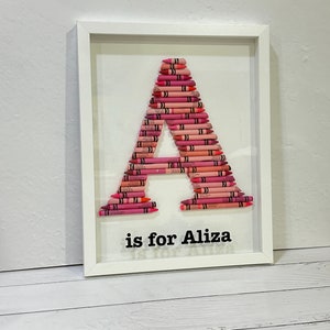 Custom Crayon Monogram, Baby Gift, Personalized Crayon Letter, Pastel colors, Baby Girl Nursery Decor, Handmade image 3