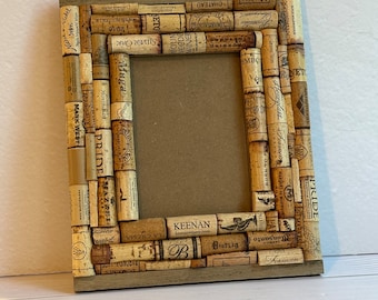 Wine Cork Picture Frame, Large square frame, 5x7 frame opening, Wine Cork Gift