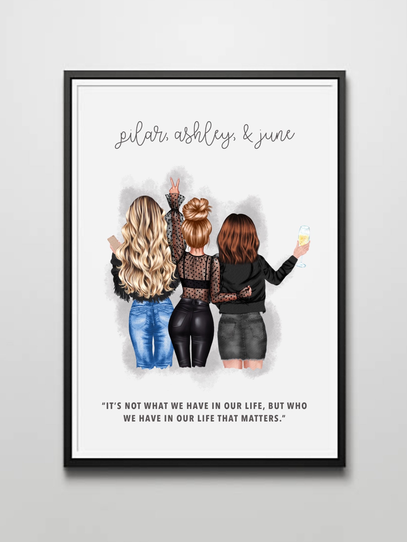 Best friend print Personalized wall art custom friend prints best
