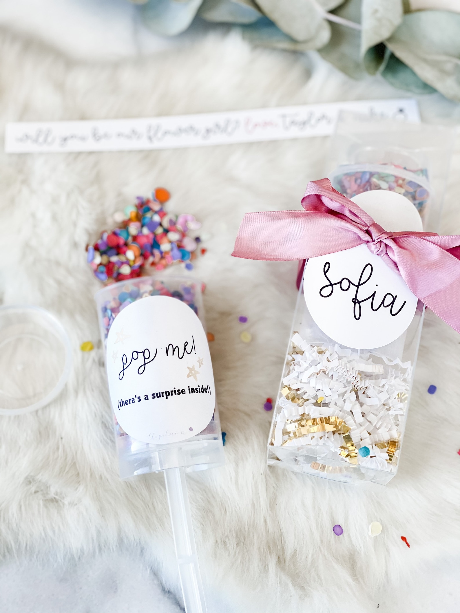 Flower Girl Proposal Confetti Popper Surprise Custom Message Etsy