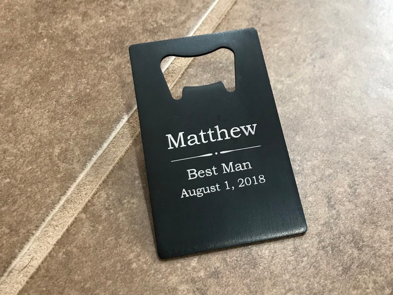 Personalized Credit Card Bottle Opener, Wallet Size Bottle Opener, Groomsmen Gift, Usher Gift, Boyfriend, Father, Beer Opener, Bottle Opener image 6