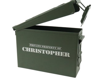 Personalized Ammo Can .30 cal, Groomsmen Gift, Fathers Day Gifts