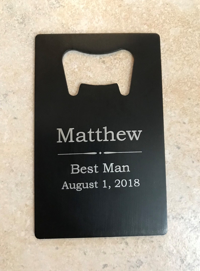 Personalized Credit Card Bottle Opener, Wallet Size Bottle Opener, Groomsmen Gift, Usher Gift, Boyfriend, Father, Beer Opener, Bottle Opener image 3