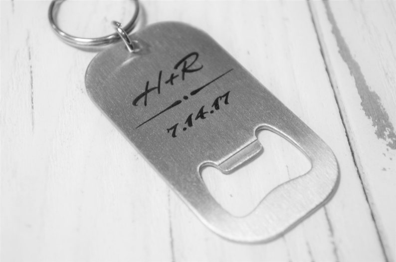 Personalized Key Chain Bottle Opener, Custom quotes, Boyfriend, Father, Bottle Opener image 1