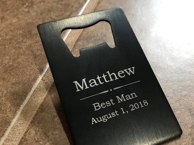 Personalized Credit Card Bottle Opener, Wallet Size Bottle Opener, Groomsmen Gift, Usher Gift, Boyfriend, Father, Beer Opener, Bottle Opener image 5