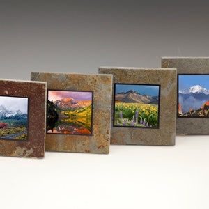 Colorado Famous 14er Mountain Natural Slate Coaster Set