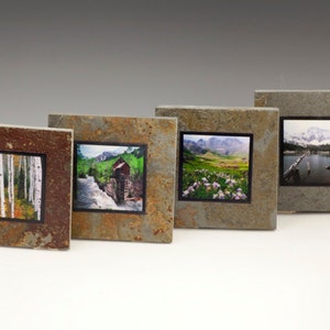 Colorado Seasons Natural Slate Photo Beverage Coaster Set