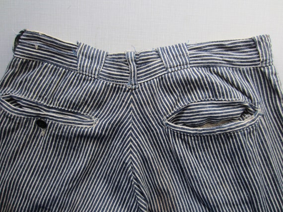 Vintage Hickory Striped Jeans circa the 40's - image 5
