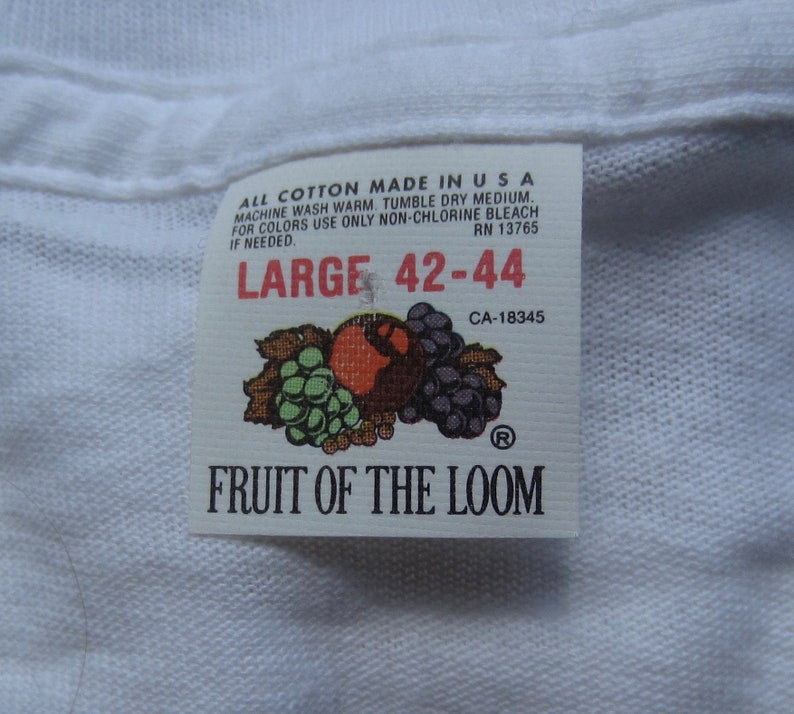 Vintage Fruit of the Loom V Neck circa the 80's Etsy
