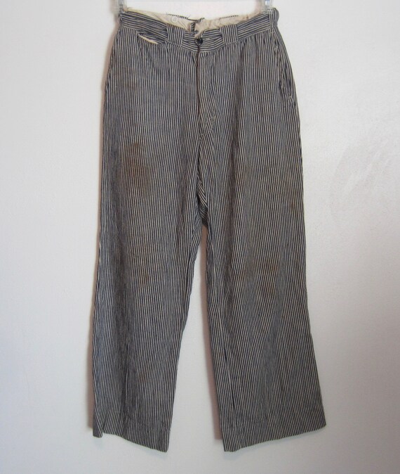 Vintage Hickory Striped Jeans circa the 40's - image 10