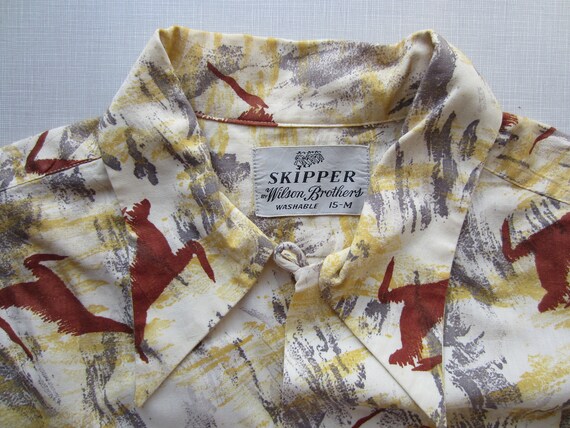 Vintage Skipper Deer Novelty Print Shirt circa the