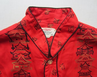 Vintage Kabuki ropa de dormir camisa de dormir alrededor de los años 50