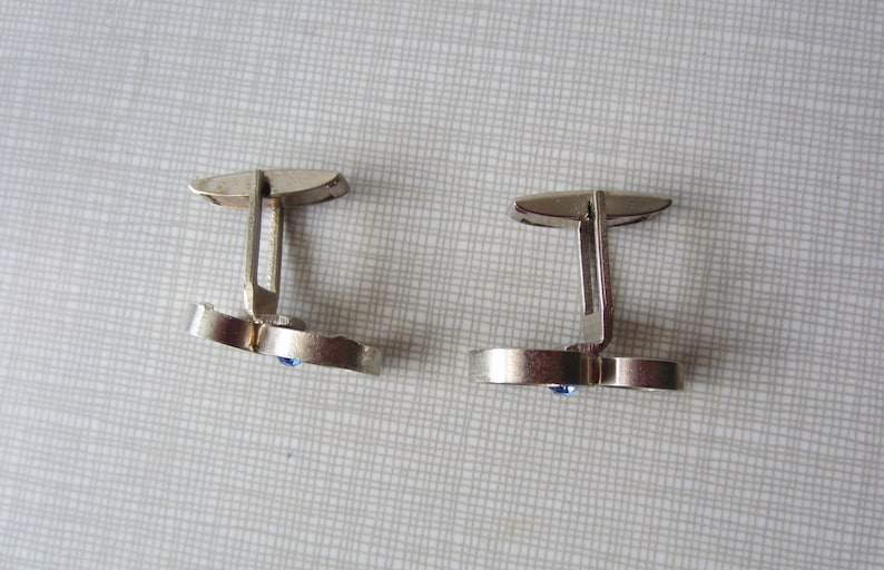 Boutons De Manchette Vintage Swank Années 60 - Or, Argent Et Damas - Motif Géométrique