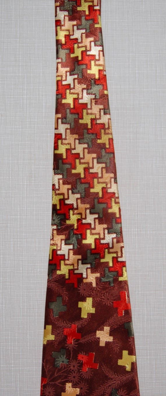 Vintage Rainbow Hues Rayon Tie circa the 40's