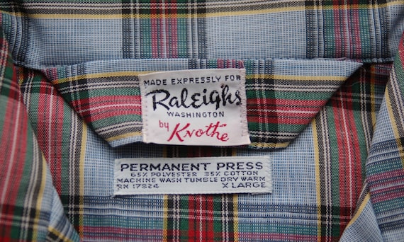 Vintage Raleigh Plaid Pajama Set circa the 60's