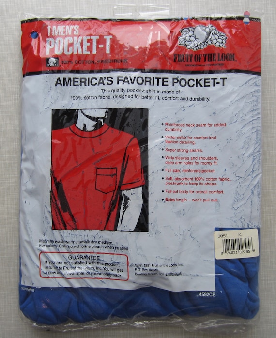 Vintage Fruit Of The Loom Pocket T circa 1991 - image 2