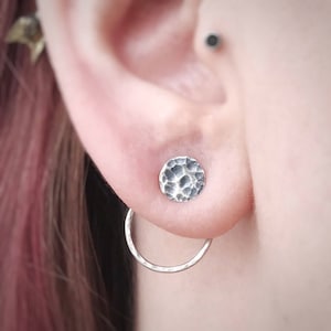 Eclipse Ear Jackets / Sterling Silver Moon Earring Jacket Set